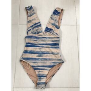Cali Dreaming Multicolor Striped Print One Piece Swimsuit